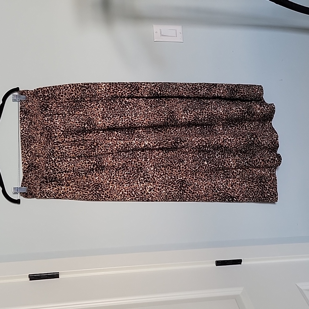 Old Navy Midi Skirt Micro Leopard Print